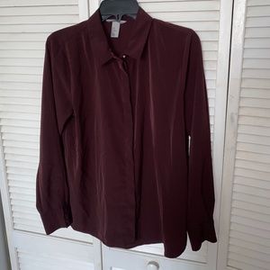 Wine/Burgundy Button Up